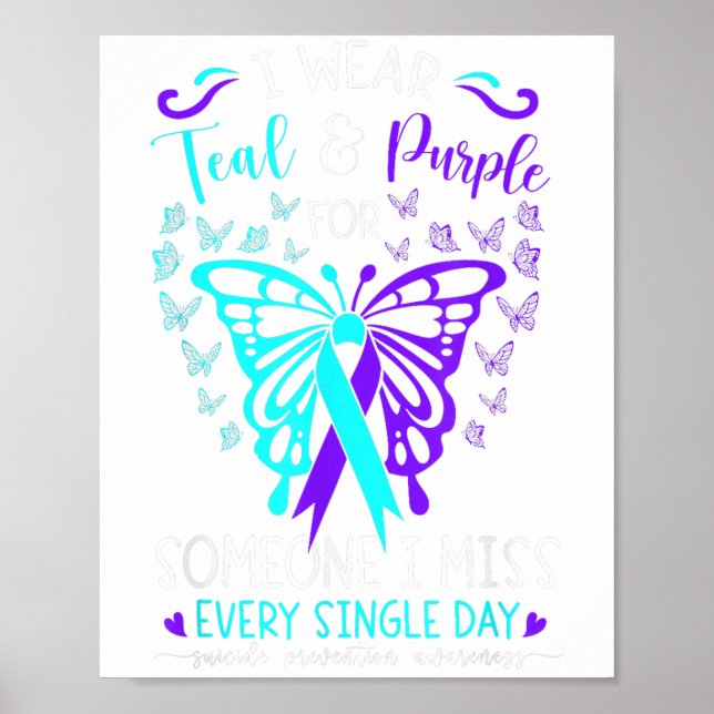 Poster Je Porte Un Papillon De Sensibilisation Au Suicide (Devant)