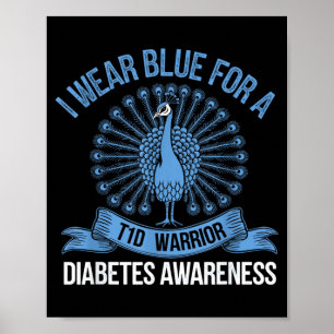 Poster Je Porte un Pois Bleu pour la Sensibilisation au D