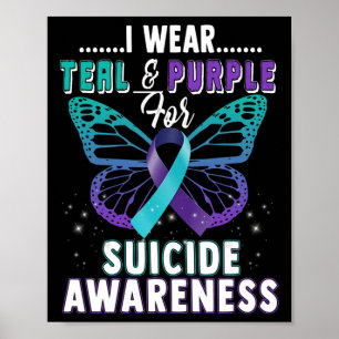 Poster Je Porte Un Soutien Turquoise Et Violet À La Sensi