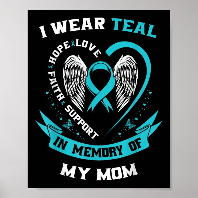 Poster Je Porte Un Turquoise Pour Mon Fa De Sensibilisati (Devant)