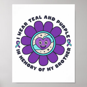 Poster Je Porte Une Mémoire Turquoise Et Violette De Mon 