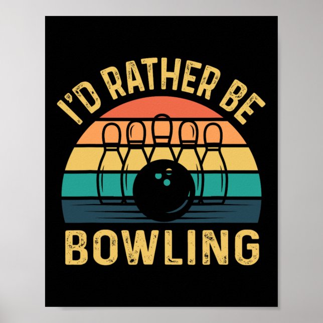 Poster Je préfère être Bowling Retro pour Man1 (Devant)