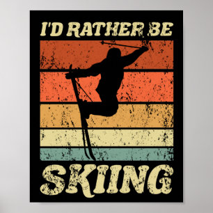 Poster Je préfère Skier Retro Skier Skier Vintage