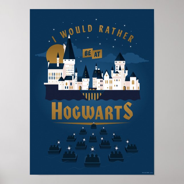 Poster Je Préférerais Être À HOGWARTS™ Abstrait Boat Ride (Devant)