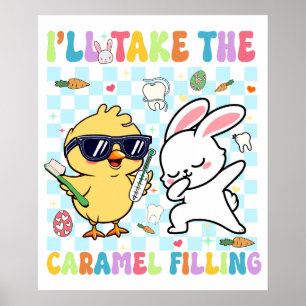 Poster je prendrai la garniture caramel, rétro, vintage