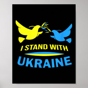 Poster Je Prends Position Avec L'Ukraine Ukrainienne Paix