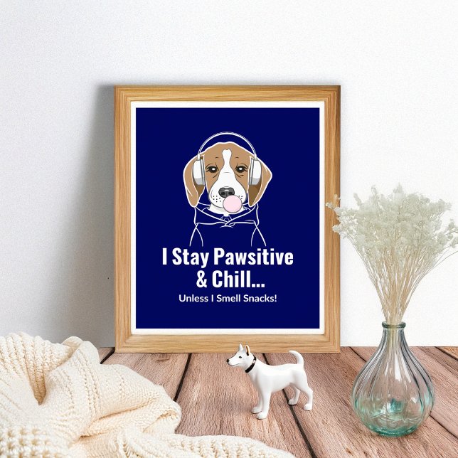 Poster Je reste un chien curieux et Beagle de frissons (Créateur téléchargé)