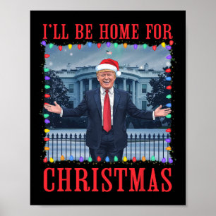 Poster Je serai à la maison pour le Père Noël de Noël Drô
