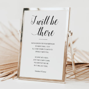 Poster Je Serai Là, Sauve-Moi Un Siège En Mémoire Anniver