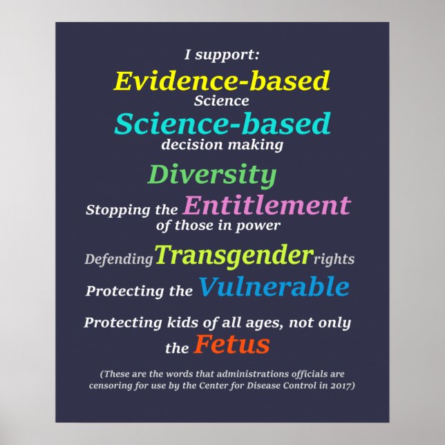 Poster Je soutiens la diversité et la science fondée sur  (Devant)