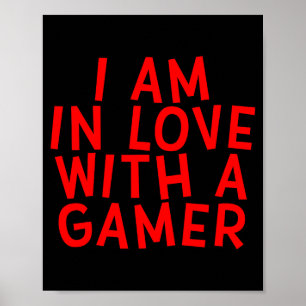 Poster Je suis amoureux d'un gamer jeu mignon de la Saint