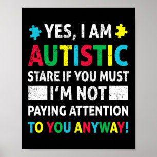 Poster Je Suis Autistic Fun Sensibilisation sur l'autisme