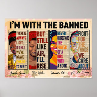 POSTER JE SUIS AVEC CES LIVRES INTERDITS