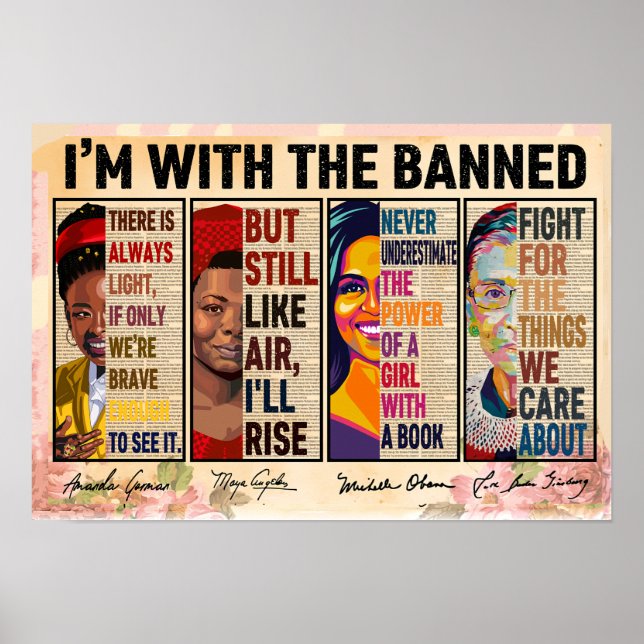 POSTER JE SUIS AVEC CES LIVRES INTERDITS (Devant)