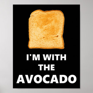 Poster Je suis avec le costume d'Halloween toast Avocado