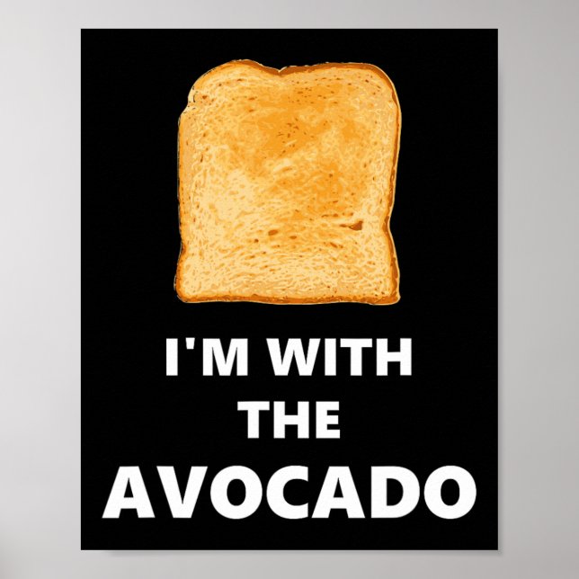 Poster Je suis avec le costume d'Halloween toast Avocado (Devant)