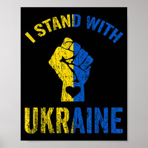 Poster Je Suis Avec Le Soutien Du Drapeau Ukrainien De L'