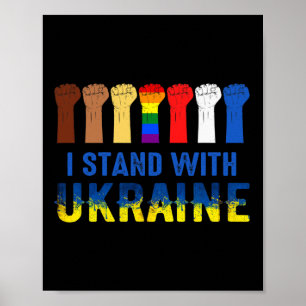 Poster Je suis avec l'Ukraine anti Poutine arrêtez la gue