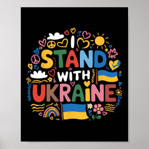 Poster Je suis avec l'Ukraine Coloré Ukraine Paix Hommes 