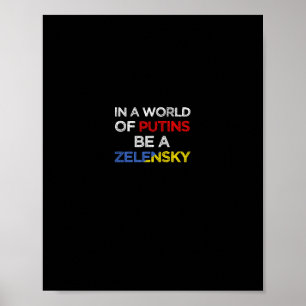 Poster Je suis avec l'Ukraine dans un monde de Poutine, s