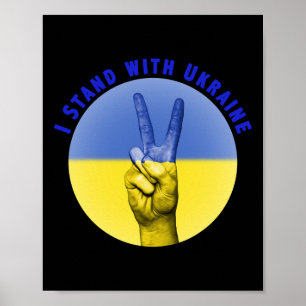 Poster Je suis avec l'Ukraine Drapeau ukrainien Ukrainien