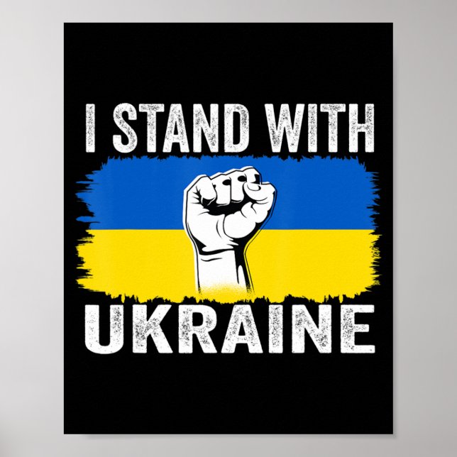 Poster Je Suis Avec L'Ukraine Le Drapeau Ukrainien Soutie (Devant)