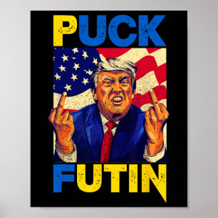Poster Je suis avec l'Ukraine Mème Trump Puck Futin Vinta