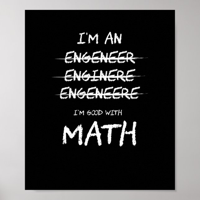 Poster Je Suis Bon Avec Les Maths Drôle Ingénieur Profess (Devant)