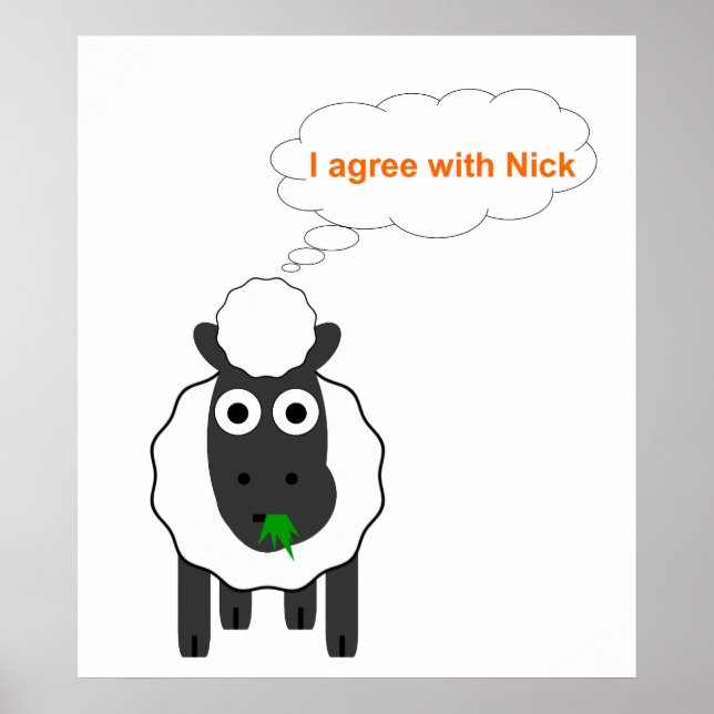 Poster Je Suis D'Accord Avec Nick ~ Élection Politique Du (Devant)