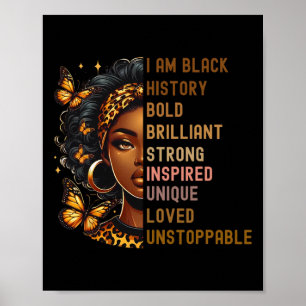 Poster Je Suis Femme Noire Belle Magique Intelligente Noi
