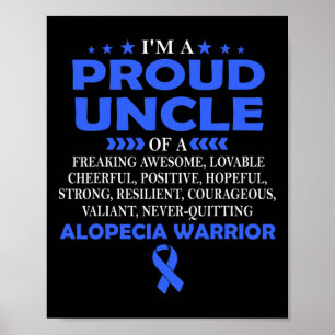Poster Je suis fier oncle du guerrier Alopecia t