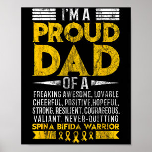 Poster Je Suis Fier Papa De Spina Bifida Guerrier Motivat