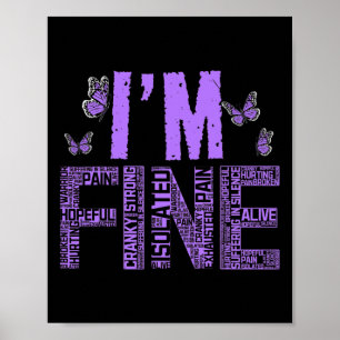 Poster Je suis fin Fibromyalgie Guerrier Fibro Sensibilis