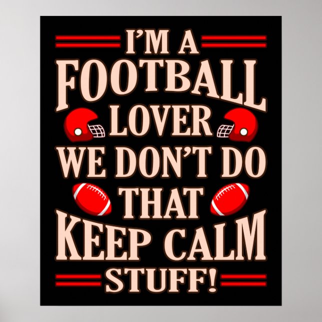 Poster Je suis Football Lover Footballer Player Coach Jeu (Devant)