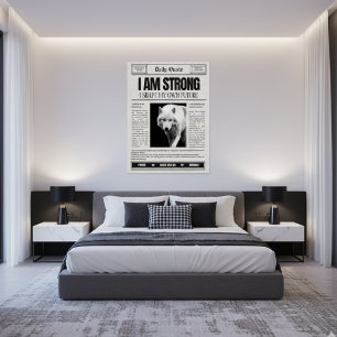 Poster Je suis fort, Citation quotidienne, Affirmation