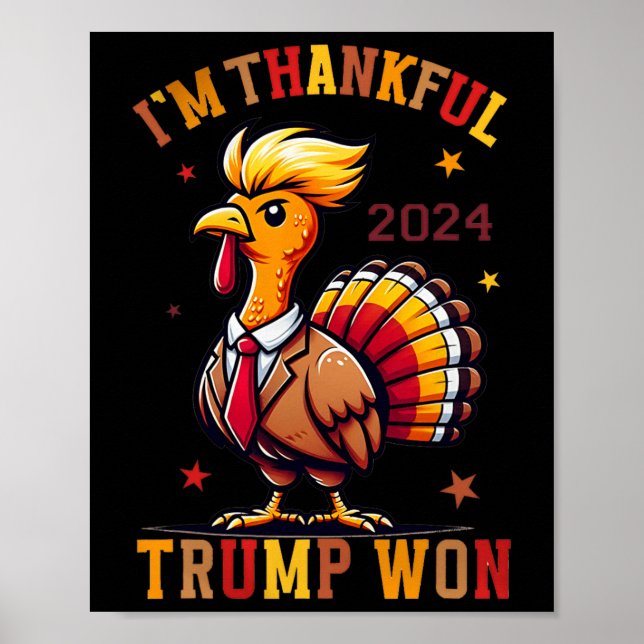 Poster Je suis heureux que Trump ait gagné en 2024 et qu' (Devant)