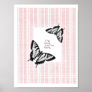 Poster je suis heureux vous suis ici