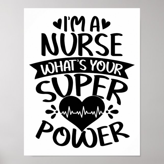 Poster Je suis infirmière Quelle est votre superpuissance (Devant)