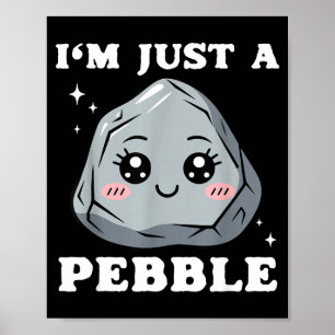 Poster Je suis juste un galet mignon kawaii rock drôle pu