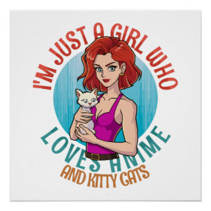 Poster Je suis juste une fille qui aime les chats