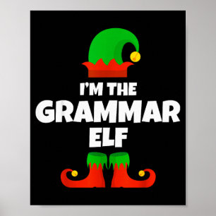 Poster Je suis la famille de l'elfe de grammaire en pyjam