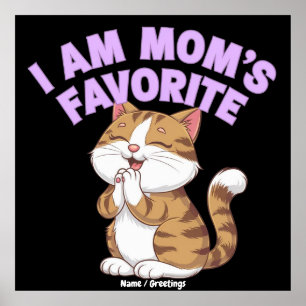 Poster Je suis la préférée de maman : idée cadeau drôle