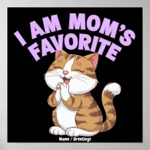 Poster Je suis la préférée de maman : idée cadeau drôle