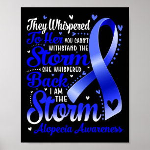 Poster Je Suis La Tempête Alopécie Sensibilisation Bleu R