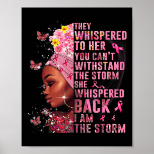 Poster Je Suis La Tempête Femme Noire Afro Cancer Du Sein