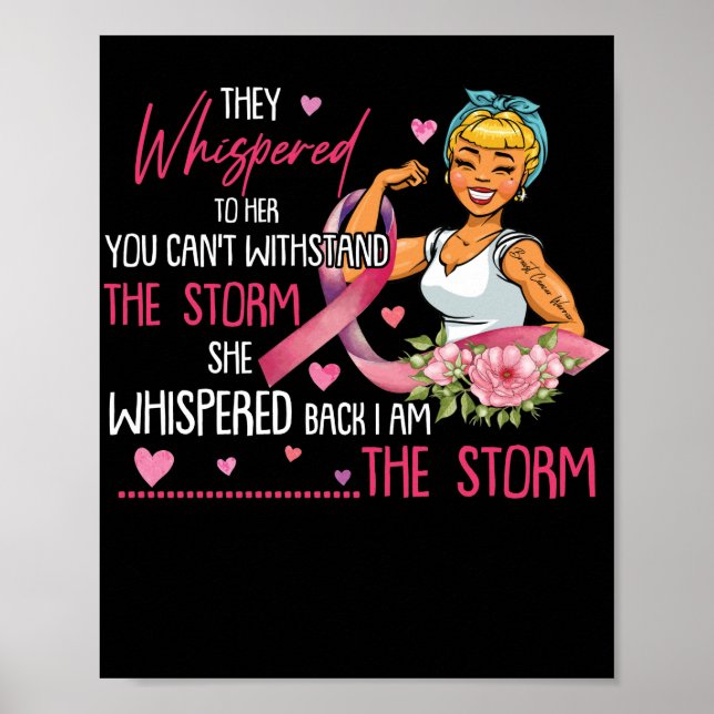 Poster Je suis la tempête forte femmes guerrière du cance (Devant)
