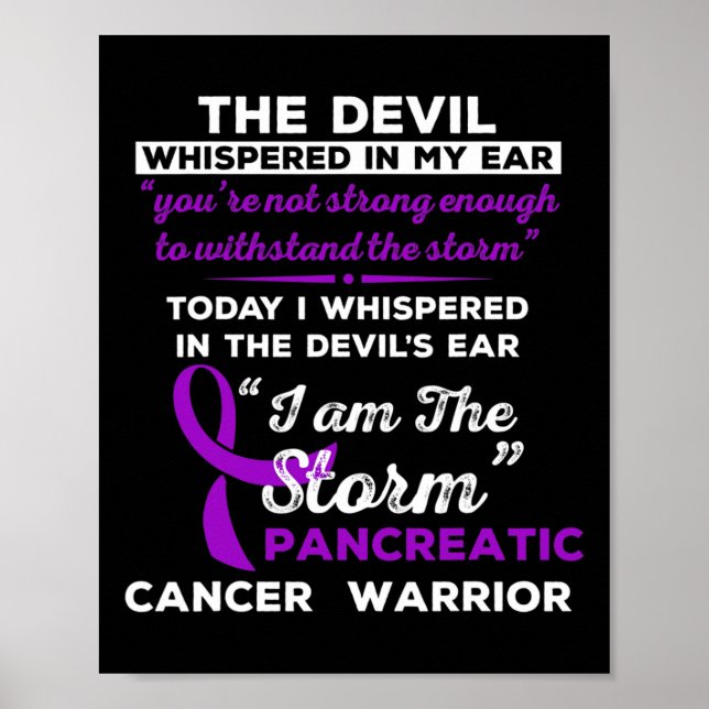 Poster Je Suis La Tempête Pancréatique Cancer Guerrier (Devant)