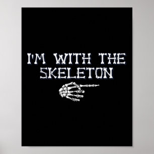 Poster Je suis le avec le squelette en costume d'Hallowee