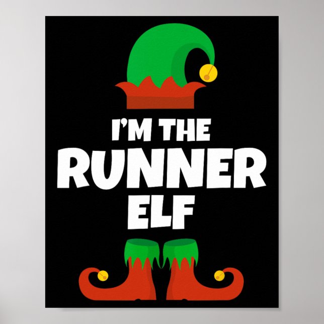 Poster Je suis le coureur Elf famille Pyjama Noël Funny R (Devant)