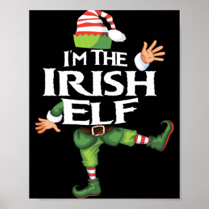 Poster Je suis le lutin irlandais veille de Noël Xmas Elf